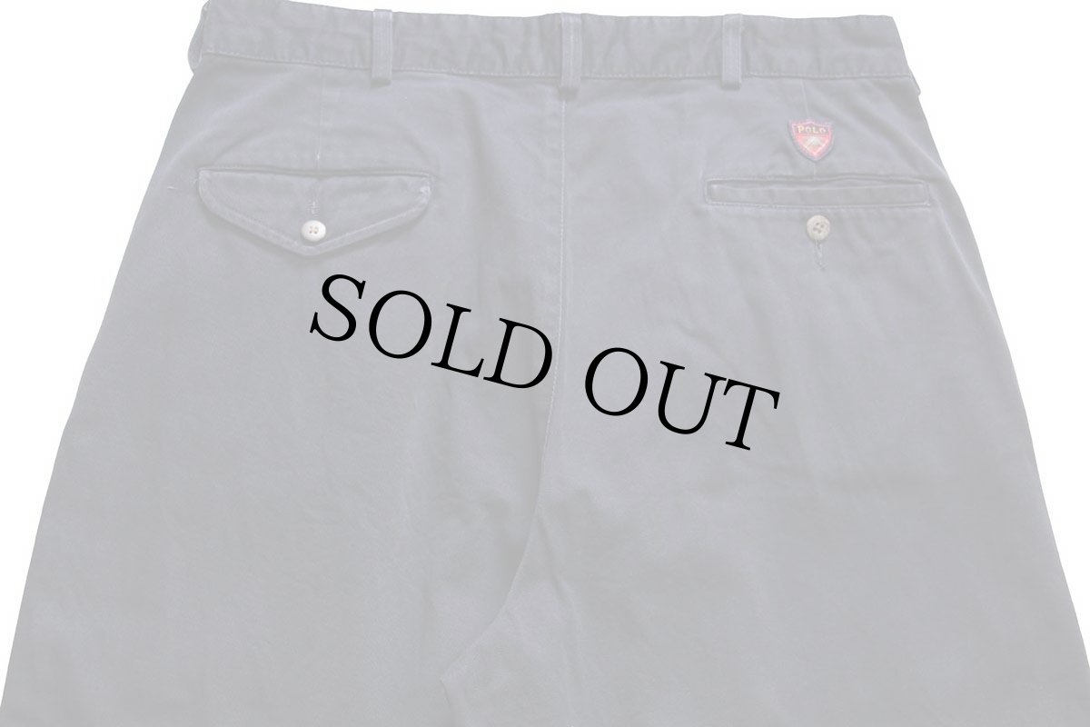 画像5: 90s USA製 ポロ ラルフローレン THE CLASSIC GOLF PANT ツータック コットン チノパン ナス紺 w34 (5)