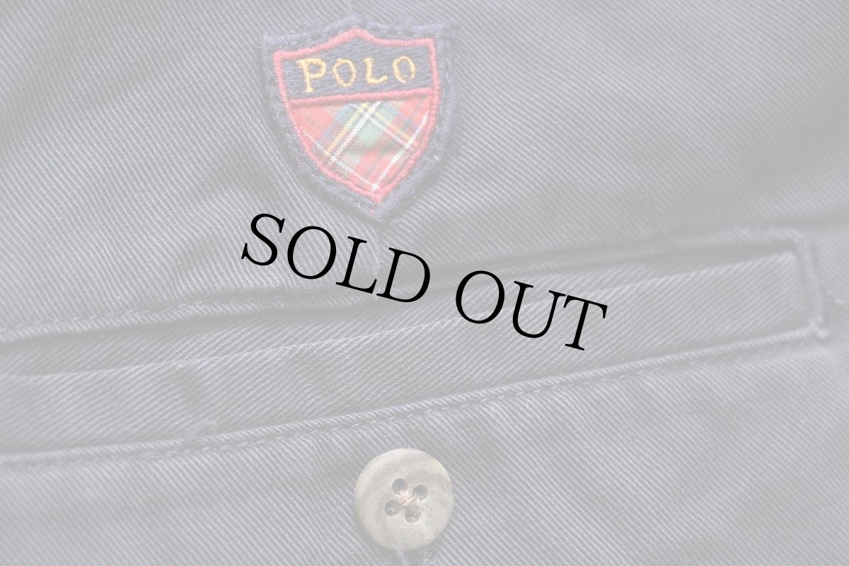 画像7: 90s USA製 ポロ ラルフローレン THE CLASSIC GOLF PANT ツータック コットン チノパン ナス紺 w34 (7)