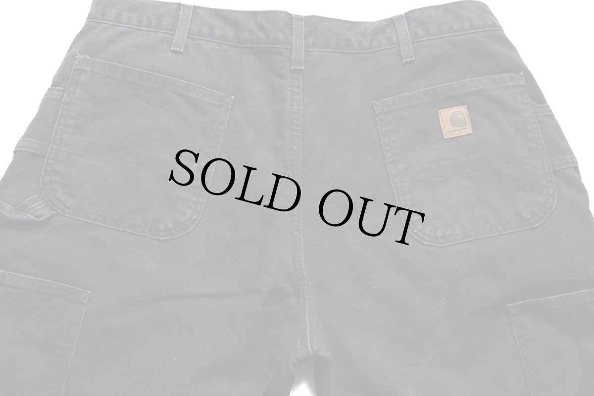 画像5: 00s メキシコ製 carharttカーハート キルティングライナー ダブルニー ダック地 ペインターパンツ 黒 w38 L30 (5)