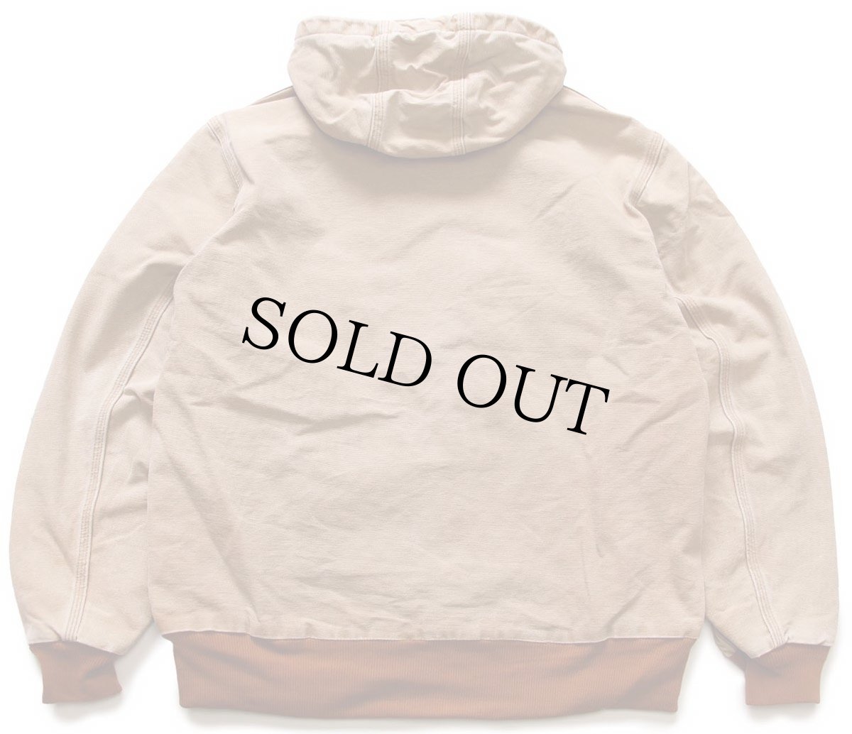 画像2: 00s メキシコ製 carharttカーハート 裏サーマル ダック地 アクティブジャケット パーカー 茶 フェード M★B (2)