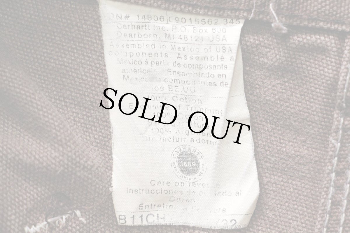 画像6: 00s メキシコ製 carharttカーハート ペンキ飛び ダック地 ペインターパンツ チェスナットブラウン フェード w36 L32 (6)