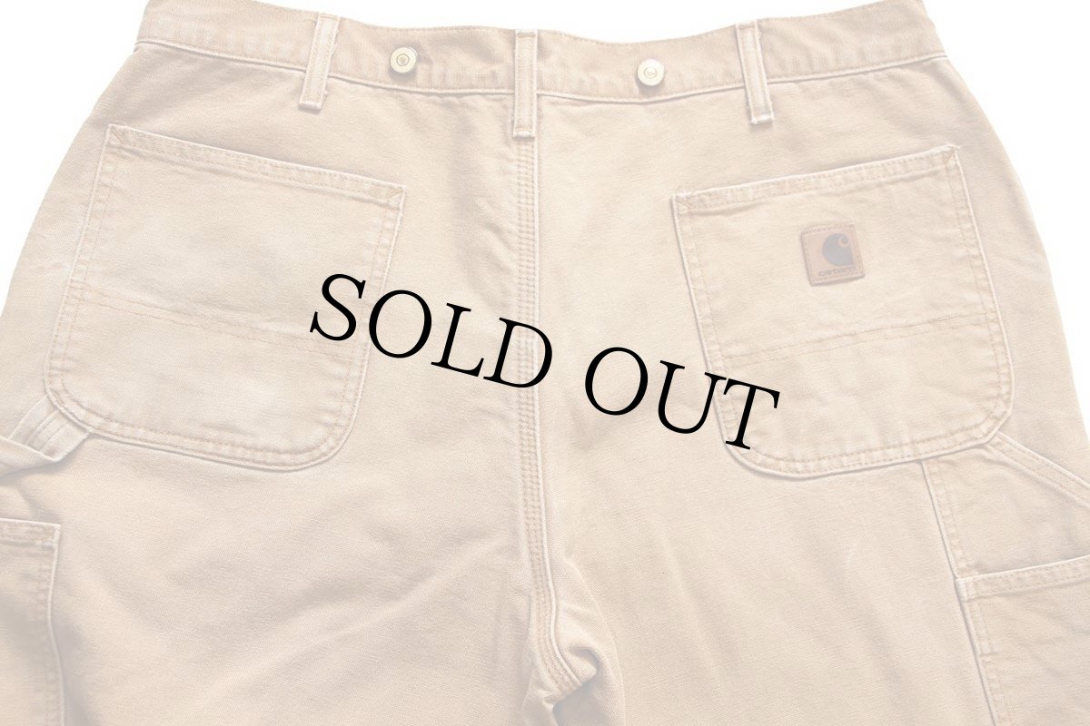 画像5: メキシコ製 carharttカーハート チェック ネルライナー ダック地 ペインターパンツ 茶 w38 L30 (5)