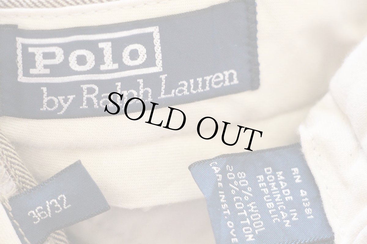 画像6: 90s ポロ ラルフローレン ツータック スラックス ヘリンボーン ウール×コットンパンツ w36 L32 (6)