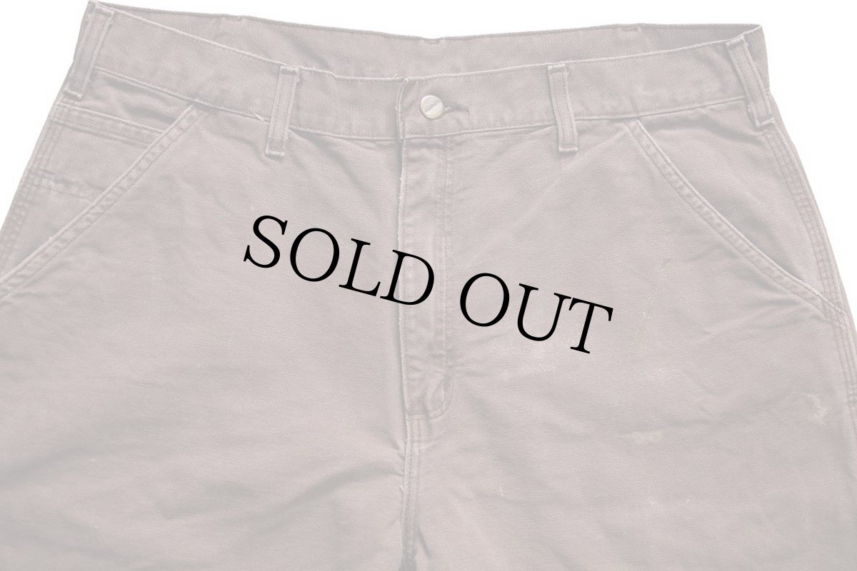 画像4: 00s メキシコ製 carharttカーハート ペンキ飛び ダック地 ペインターパンツ チェスナットブラウン フェード w36 L32 (4)