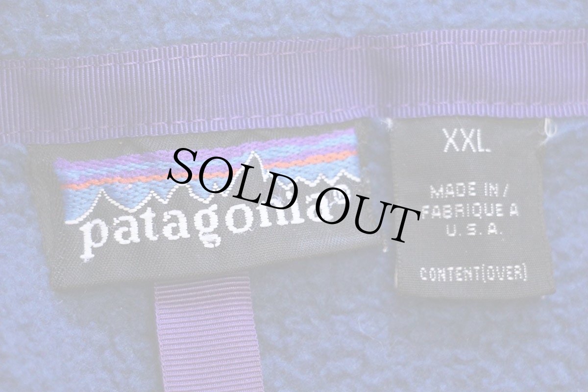 画像4: 90s USA製 patagoniaパタゴニア フリースジャケット 青紺 XXL★特大 (4)