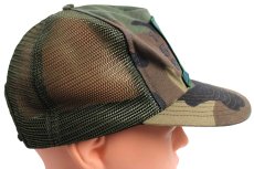 画像3: 80s USA製 VERMONT The Green Mountain Boys パッチ付き ウッドランドカモ メッシュキャップ (3)