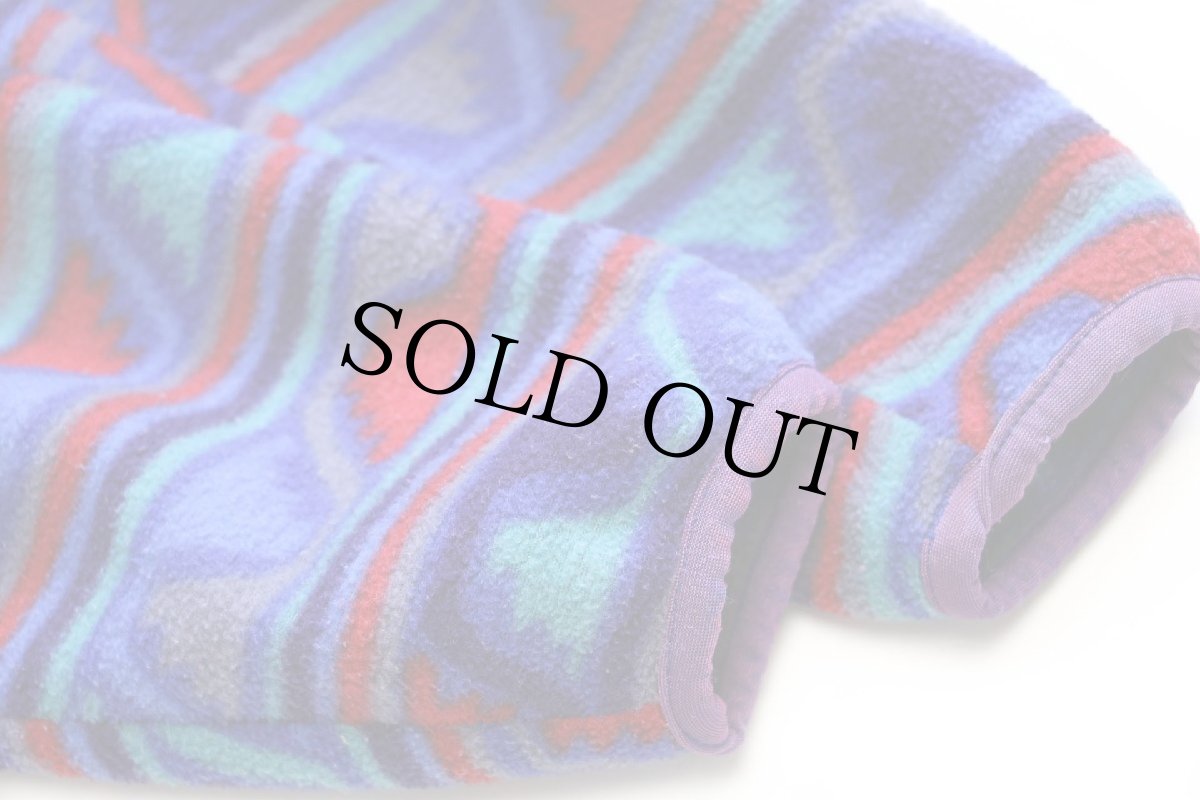 画像7: 00s USA製 patagoniaパタゴニア 総柄 ハーフジップ プルオーバー フリース KIDS M (7)