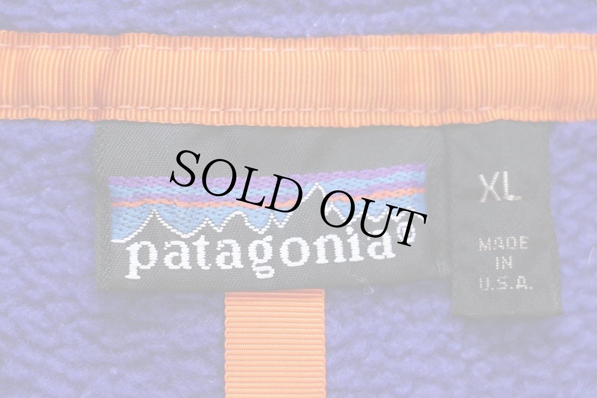 画像4: 80s USA製 patagoniaパタゴニア フリース スナップT 青紫 XL (4)