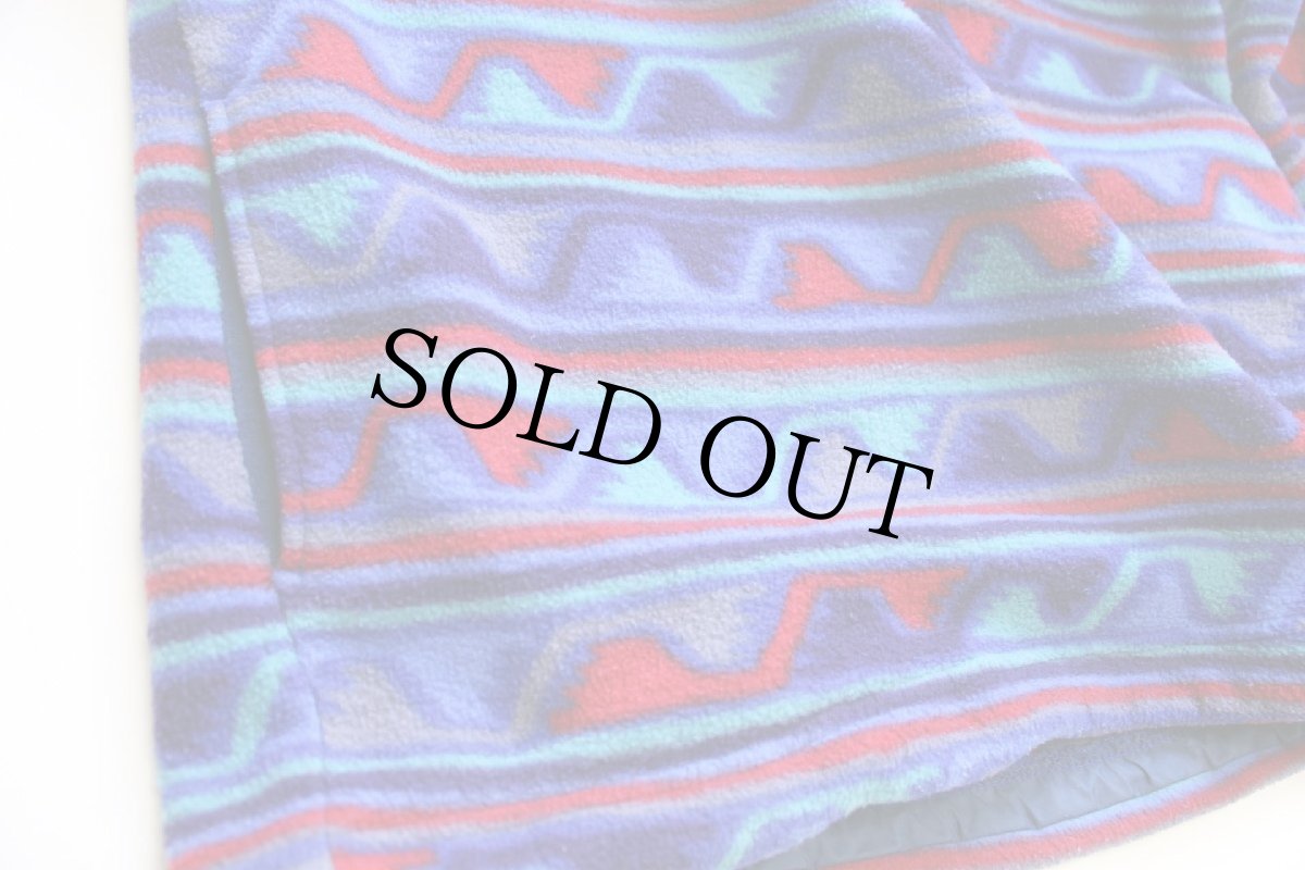 画像6: 00s USA製 patagoniaパタゴニア 総柄 ハーフジップ プルオーバー フリース KIDS M (6)