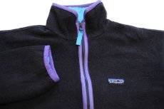 画像3: 80s USA製 patagoniaパタゴニア ナイロンライナー ハーフジップ プルオーバー フリース 黒 12 (3)