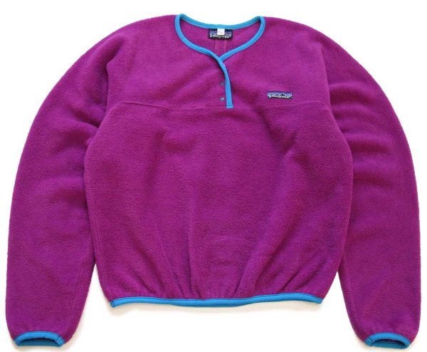 ヴィンテージ patagonia フリースジャケット 9/10 紫 kids】80年代 