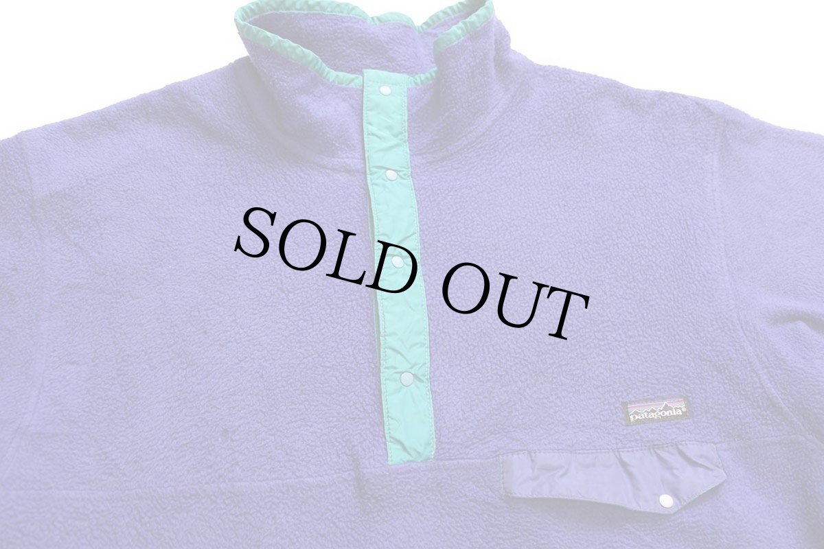 画像3: 80s USA製 patagoniaパタゴニア フリース スナップT 青紫 XL (3)