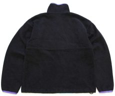 画像2: 80s USA製 patagoniaパタゴニア ナイロンライナー ハーフジップ プルオーバー フリース 黒 12 (2)