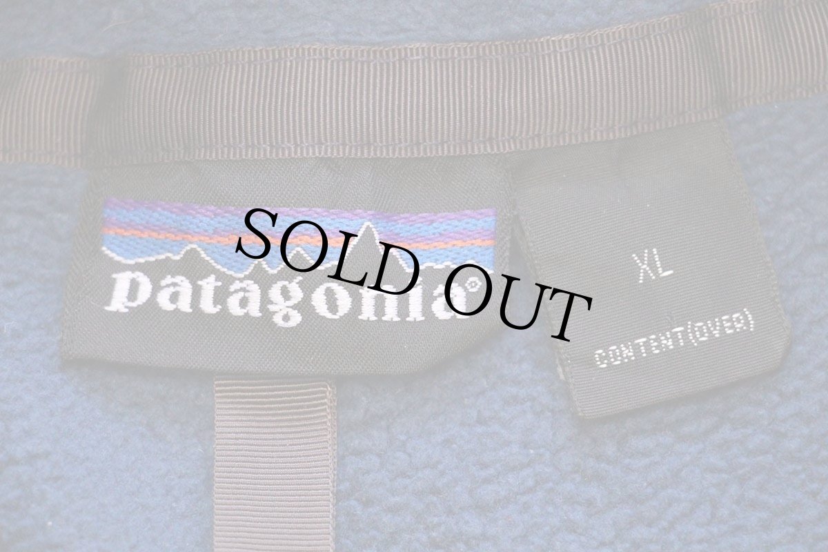 画像4: 90s ポルトガル製 patagoniaパタゴニア フリース スナップT 薄紺 XL (4)