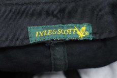 画像8: LYLE&SCOTT ユニオンジャック 刺繍 ツートン 切り替え ボア耳当て付き ナイロン×レザーキャップ 黒×茶 (8)