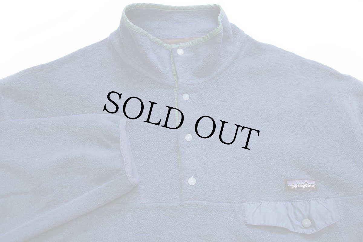 画像3: 90s ポルトガル製 patagoniaパタゴニア フリース スナップT 薄紺 XL (3)