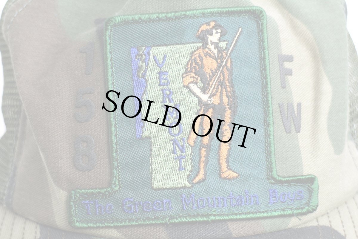 画像5: 80s USA製 VERMONT The Green Mountain Boys パッチ付き ウッドランドカモ メッシュキャップ (5)