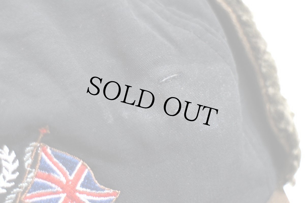 画像10: LYLE&SCOTT ユニオンジャック 刺繍 ツートン 切り替え ボア耳当て付き ナイロン×レザーキャップ 黒×茶 (10)