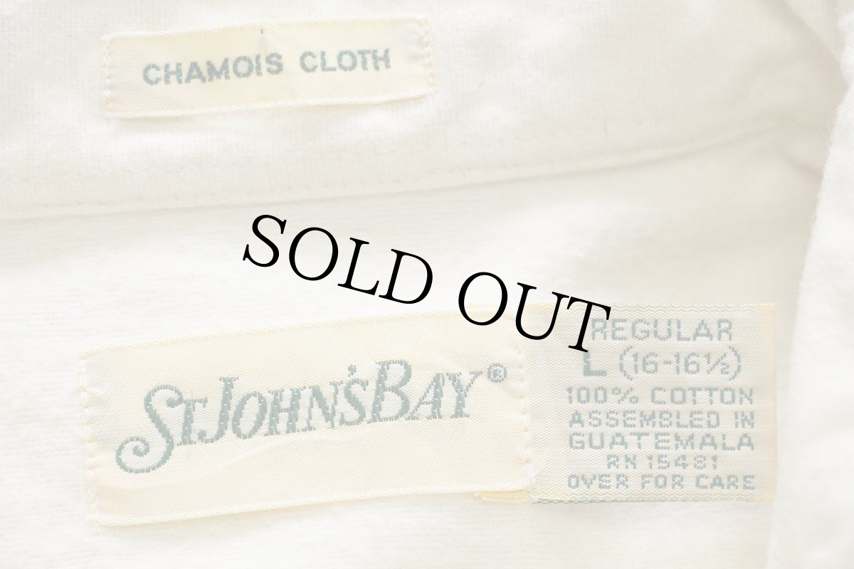 画像4: 90s STJOHN'SBAY CHAMOIS CLOTH 無地 コットン シャモアクロスシャツ アイボリー L (4)