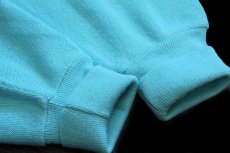 画像6: 80s USA製 IZOD LACOSTE ラコステ ワンポイント パール編み アクリルニット カーディガン 水色 M (6)