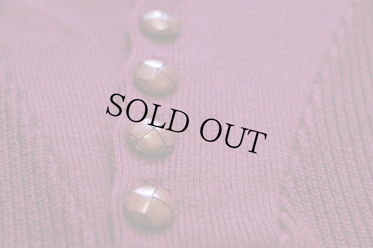 画像5: 90s USA製 LANDS'ENDランズエンド 5ボタン ヘンリーネック コットンニット セーター バーガンディ M (5)