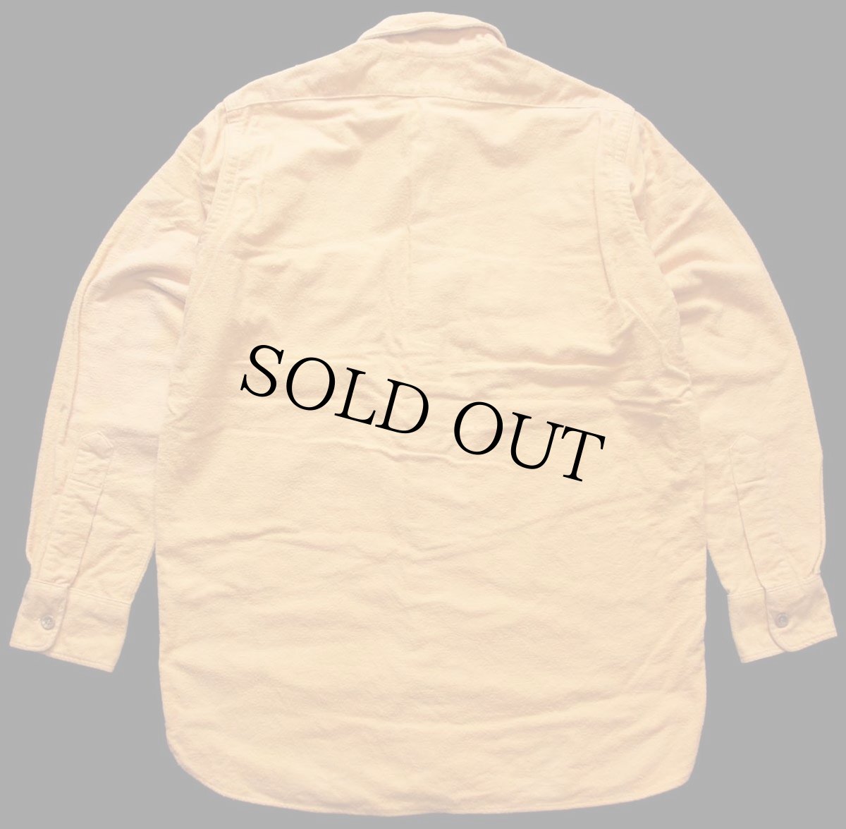 画像2: 70s L.L.Bean 筆記体タグ 無地 コットン シャモアクロスシャツ 薄オレンジ 15 (2)