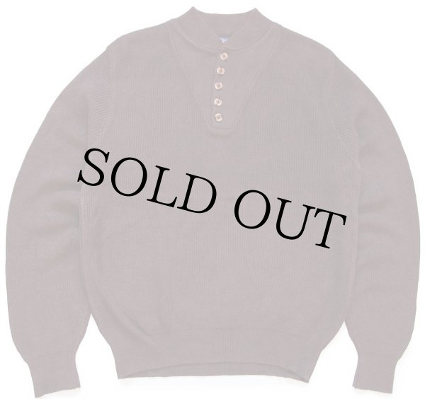 80s USA製 LANDS'ENDランズエンド 5ボタン ヘンリーネック コットン