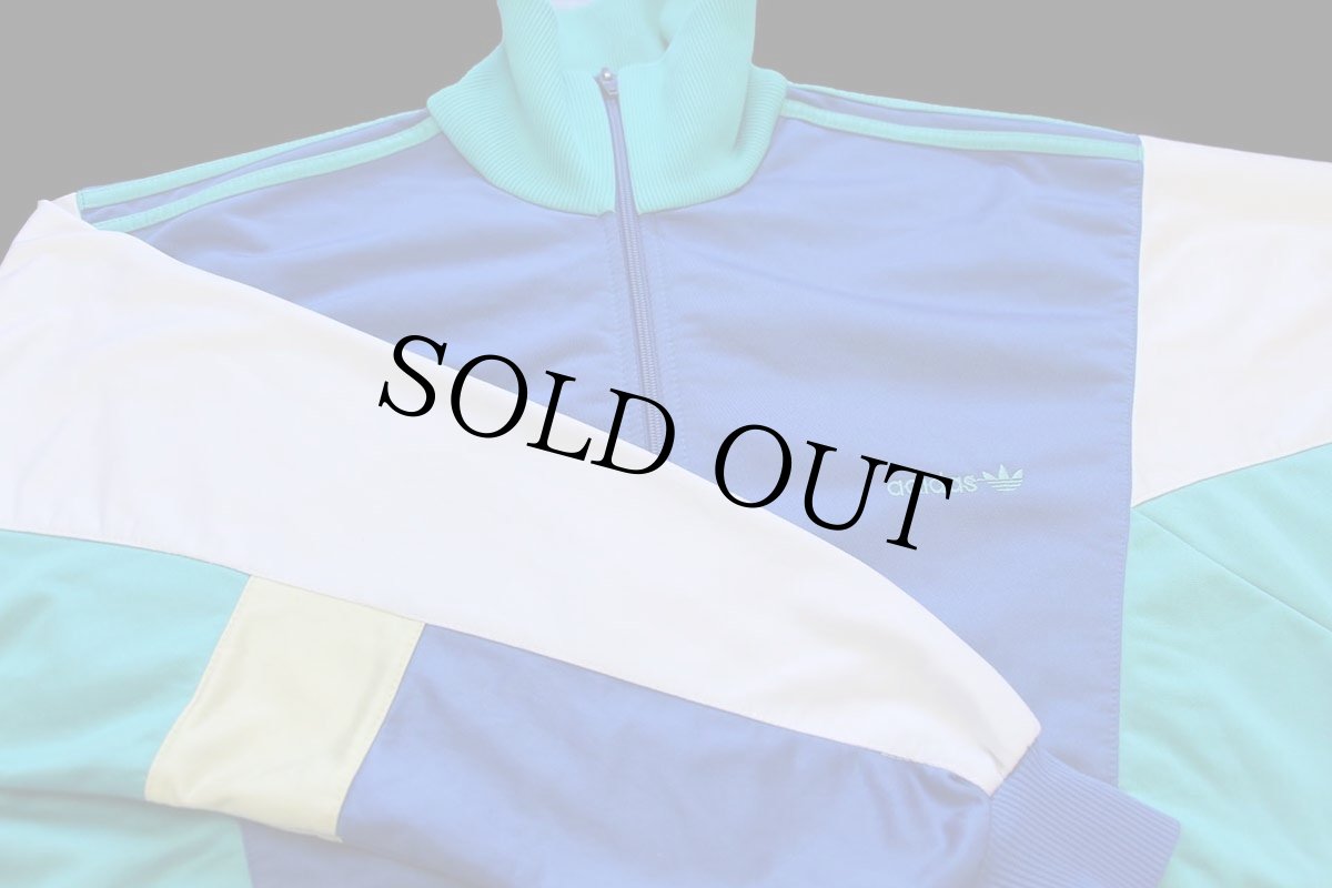 画像3: 90s adidasアディダス トレフォイル ロゴ刺繍 マルチカラー ハイネック ドルマンスリーブ トラックジャケット★ジャージ (3)
