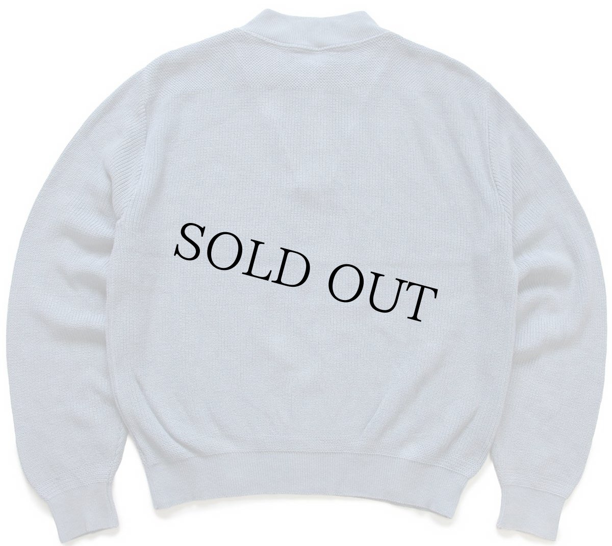 画像2: 80s USA製 LANDS'ENDランズエンド 5ボタン ヘンリーネック コットンニット セーター ブルーグレー L (2)