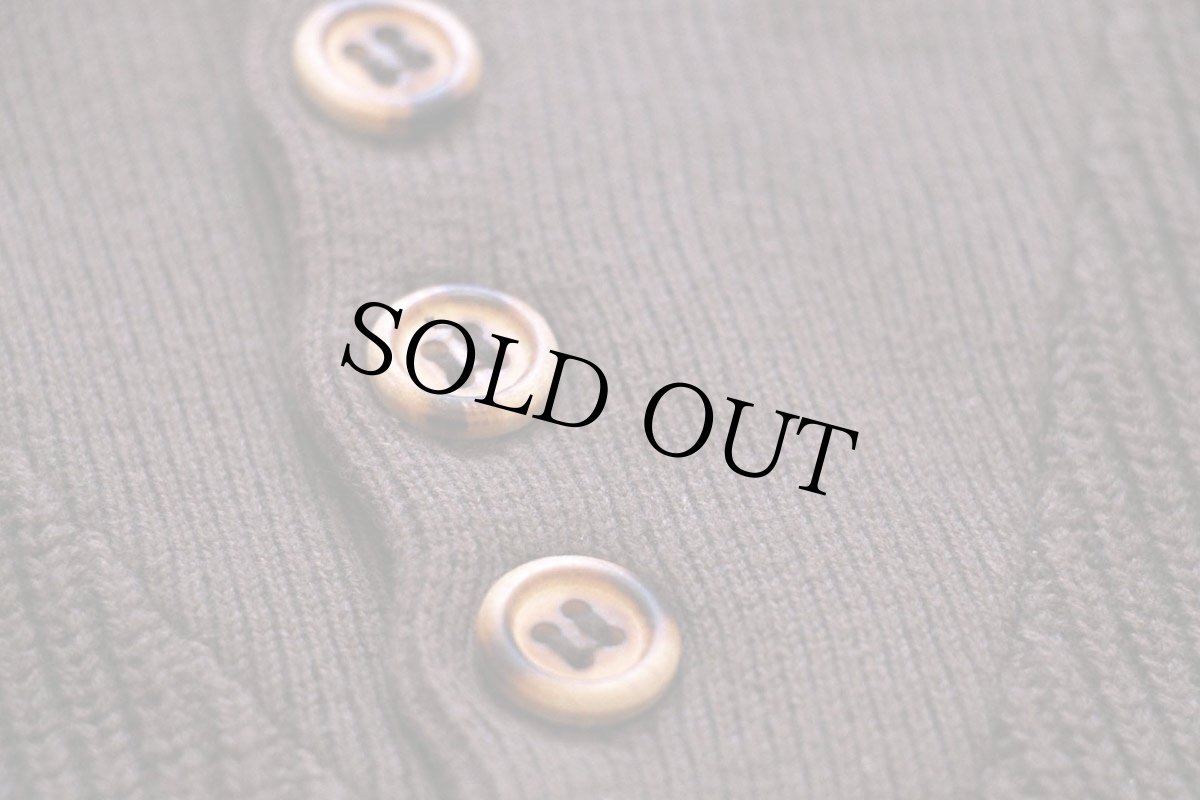 画像5: 80s USA製 LANDS'ENDランズエンド 5ボタン ヘンリーネック コットンニット セーター 焦げ茶 L-T (5)