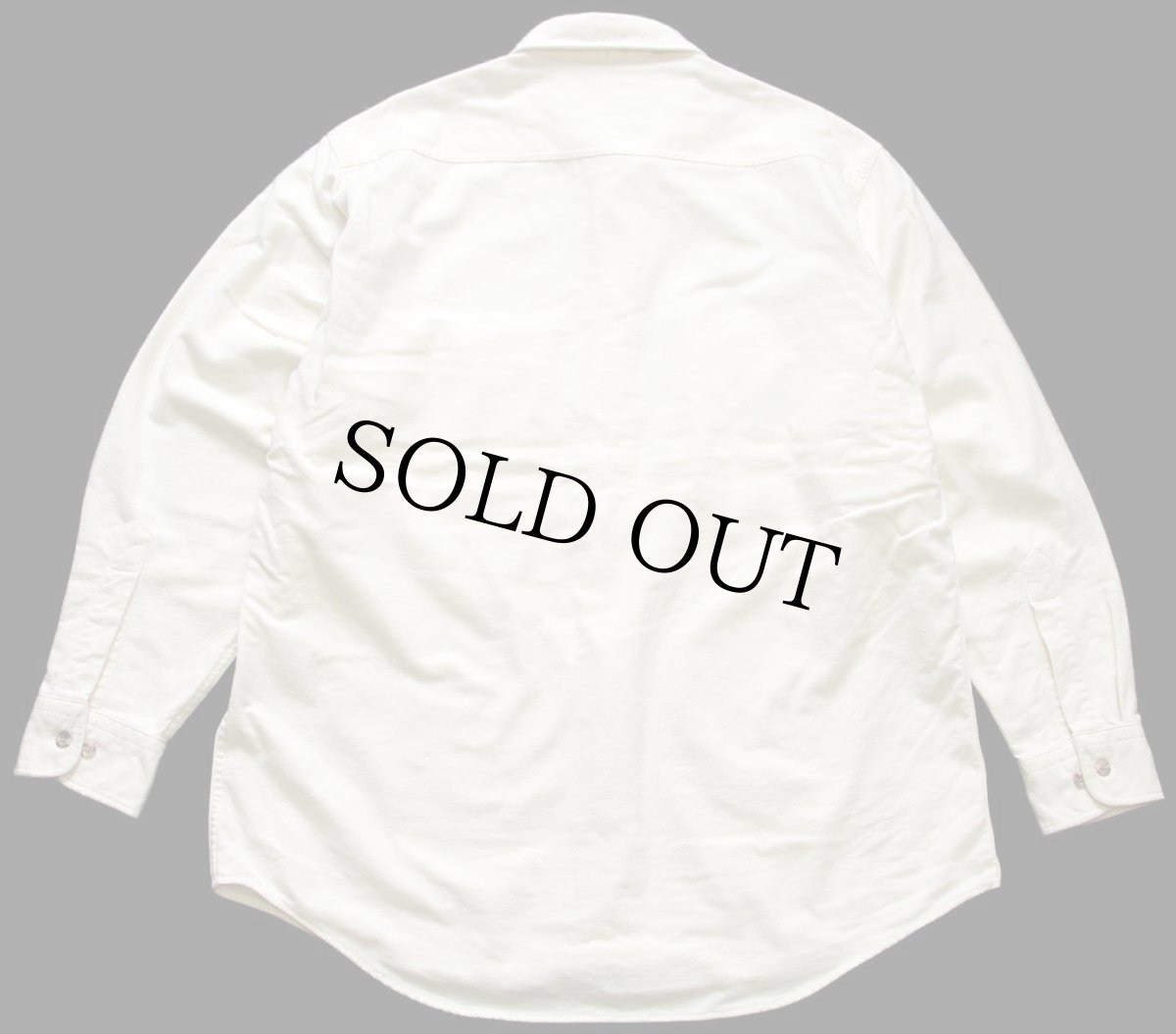 画像2: 90s STJOHN'SBAY CHAMOIS CLOTH 無地 コットン シャモアクロスシャツ アイボリー L (2)