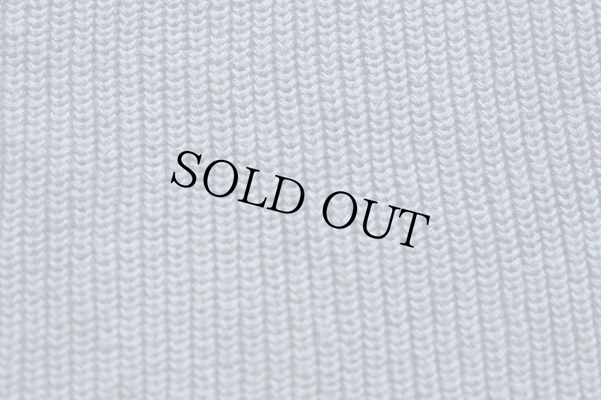 画像7: 80s USA製 LANDS'ENDランズエンド 5ボタン ヘンリーネック コットンニット セーター ブルーグレー L (7)