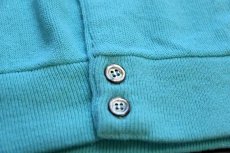 画像5: 80s USA製 IZOD LACOSTE ラコステ ワンポイント パール編み アクリルニット カーディガン 水色 M (5)