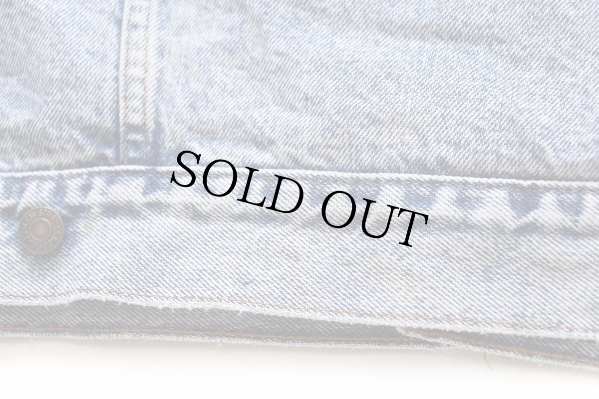 画像8: 80s USA製 Levi'sリーバイス 70417 バッファローチェック ネルライナー ケミカルウォッシュ デニムジャケット 4ポケット L★アシッド (8)