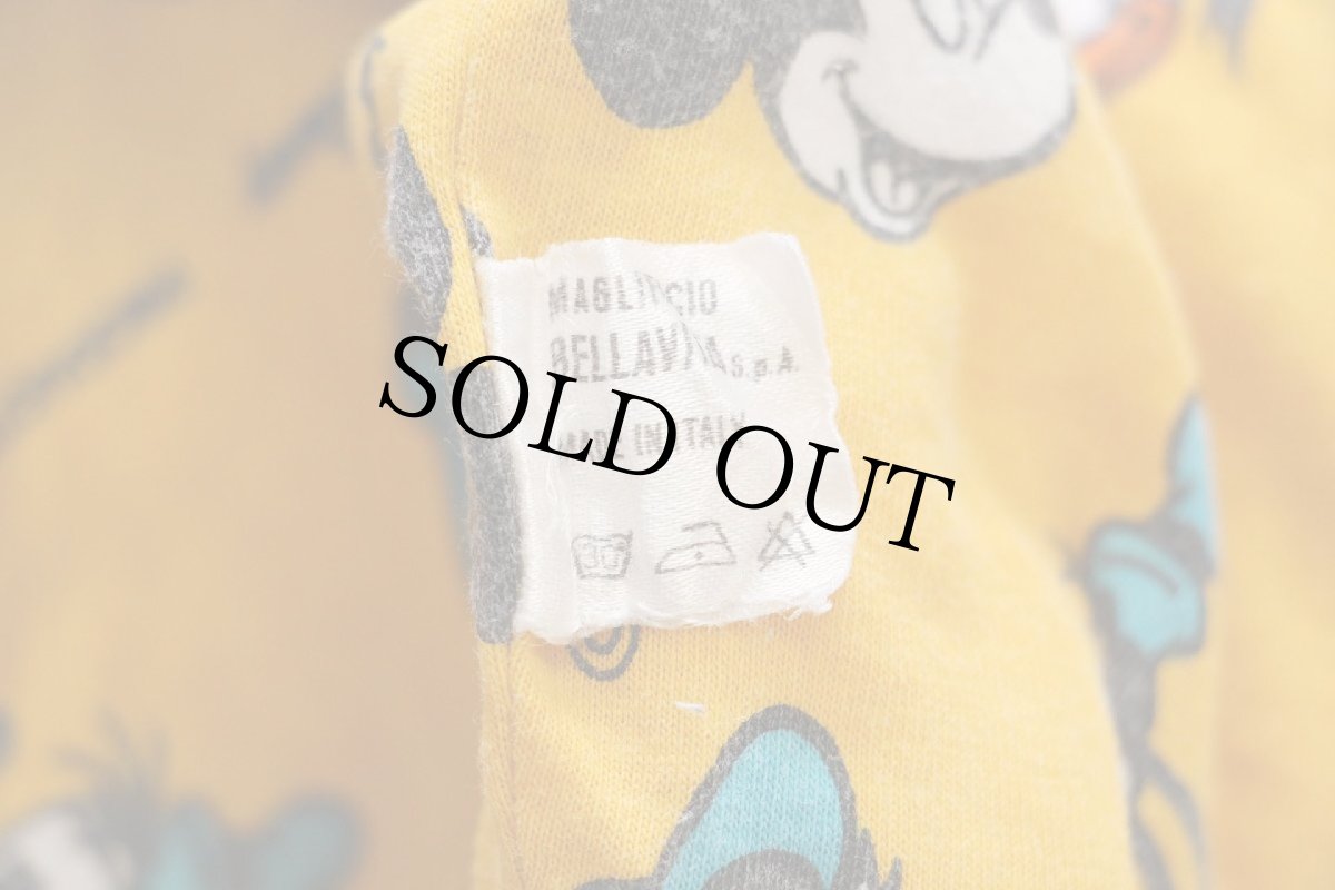 画像5: 80s イタリア製 Disneyディズニー ミッキー マウス 全面 両面 アート×ドナルドダック グーフィー 総柄 リバーシブル スウェット (5)