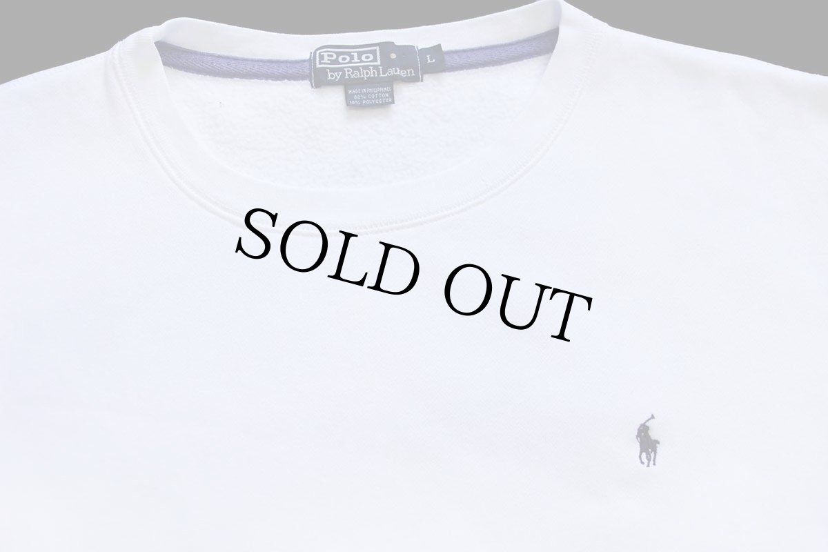 画像3: 90s ポロ ラルフローレン ワンポイント スウェット 白 L (3)