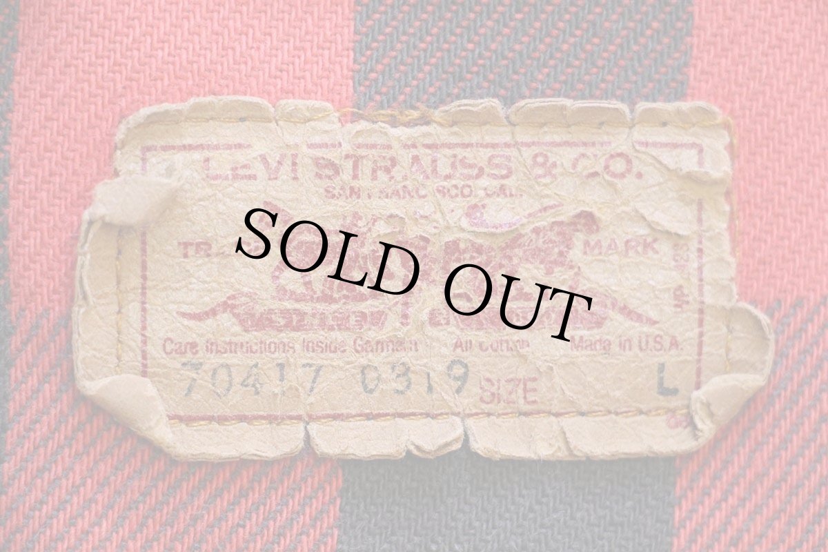 画像4: 80s USA製 Levi'sリーバイス 70417 バッファローチェック ネルライナー ケミカルウォッシュ デニムジャケット 4ポケット L★アシッド (4)