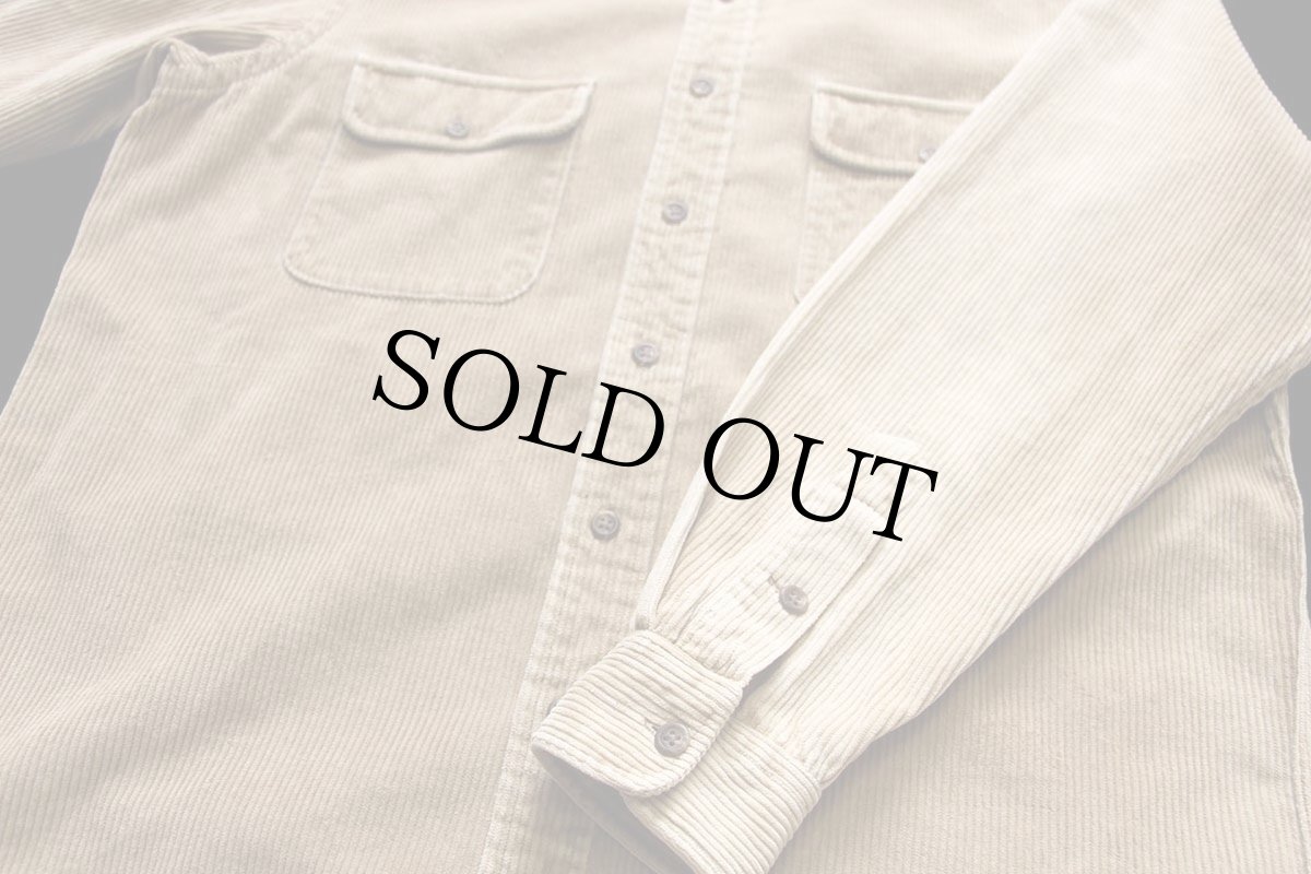 画像5: 90s USA製 ポロ ラルフローレン 太畝 コーデュロイシャツ 薄茶 フェード M (5)