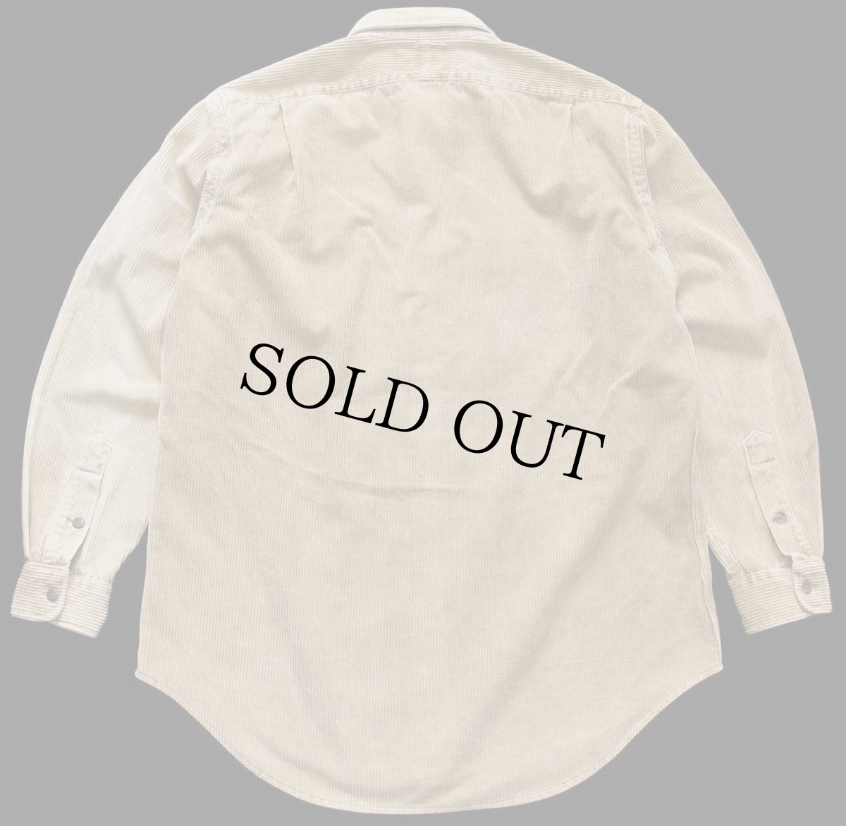 画像2: 90s USA製 ポロ ラルフローレン 太畝 コーデュロイシャツ 薄茶 フェード M (2)