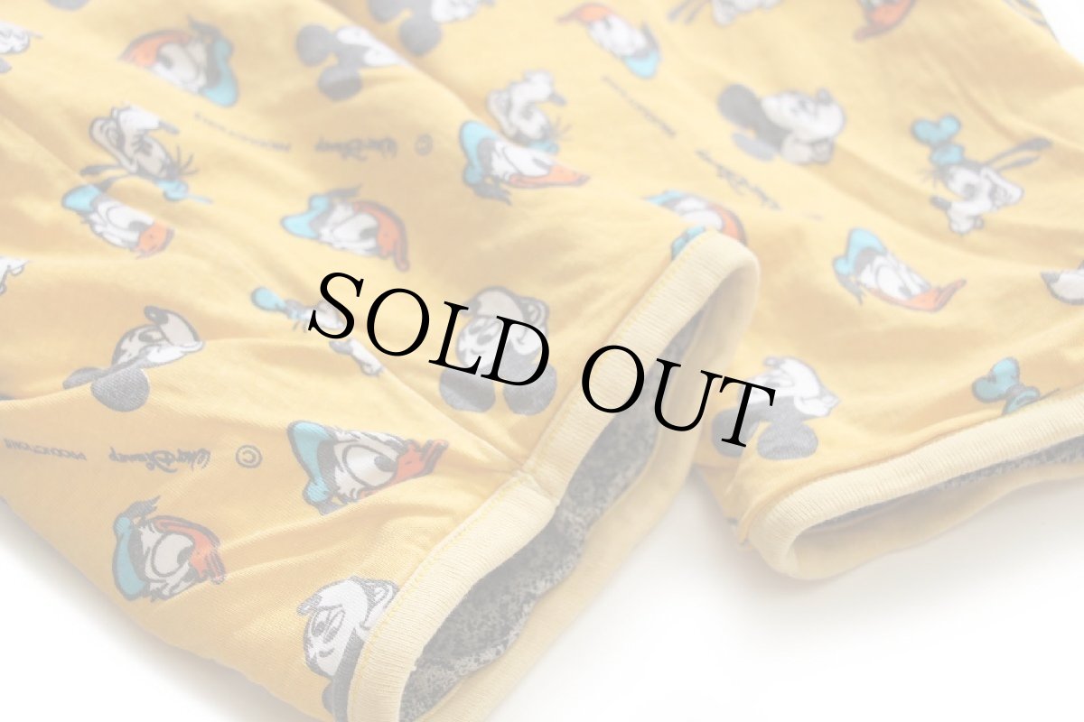 画像10: 80s イタリア製 Disneyディズニー ミッキー マウス 全面 両面 アート×ドナルドダック グーフィー 総柄 リバーシブル スウェット (10)