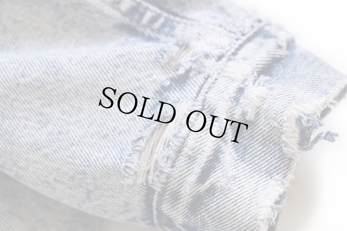 画像10: 80s USA製 Levi'sリーバイス 70417 バッファローチェック ネルライナー ケミカルウォッシュ デニムジャケット 4ポケット L★アシッド (10)