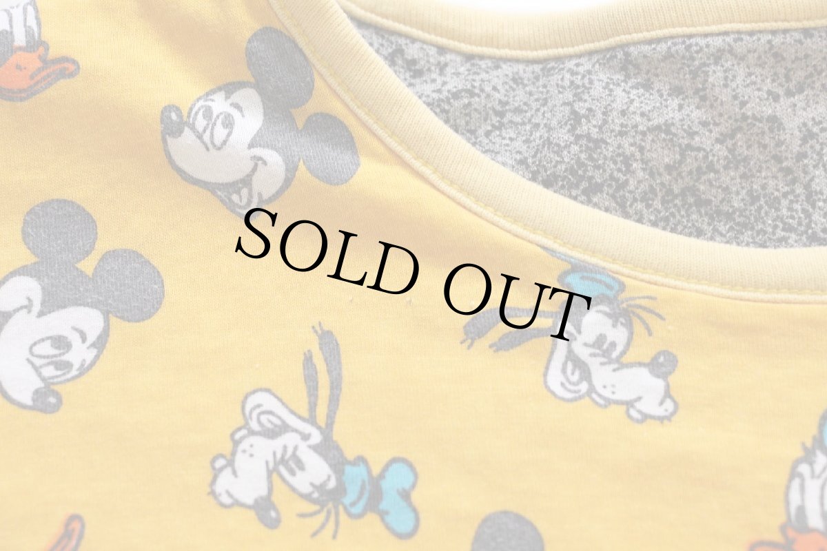 画像8: 80s イタリア製 Disneyディズニー ミッキー マウス 全面 両面 アート×ドナルドダック グーフィー 総柄 リバーシブル スウェット (8)