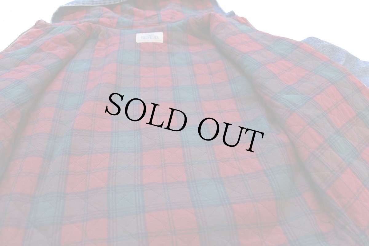 画像5: 80s USA製 RED HEADレッドヘッド タータンチェック キルティングライナー デニムパーカー M-R (5)