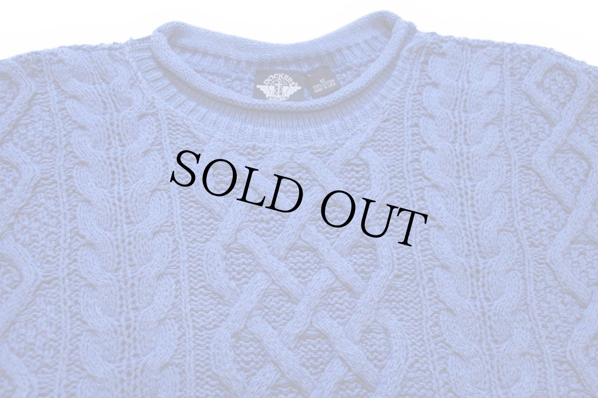 画像3: 90s USA製 DOCKERSドッカーズ ロールネック ケーブル編み コットンニット セーター ブルー M★Levi'sリーバイス (3)