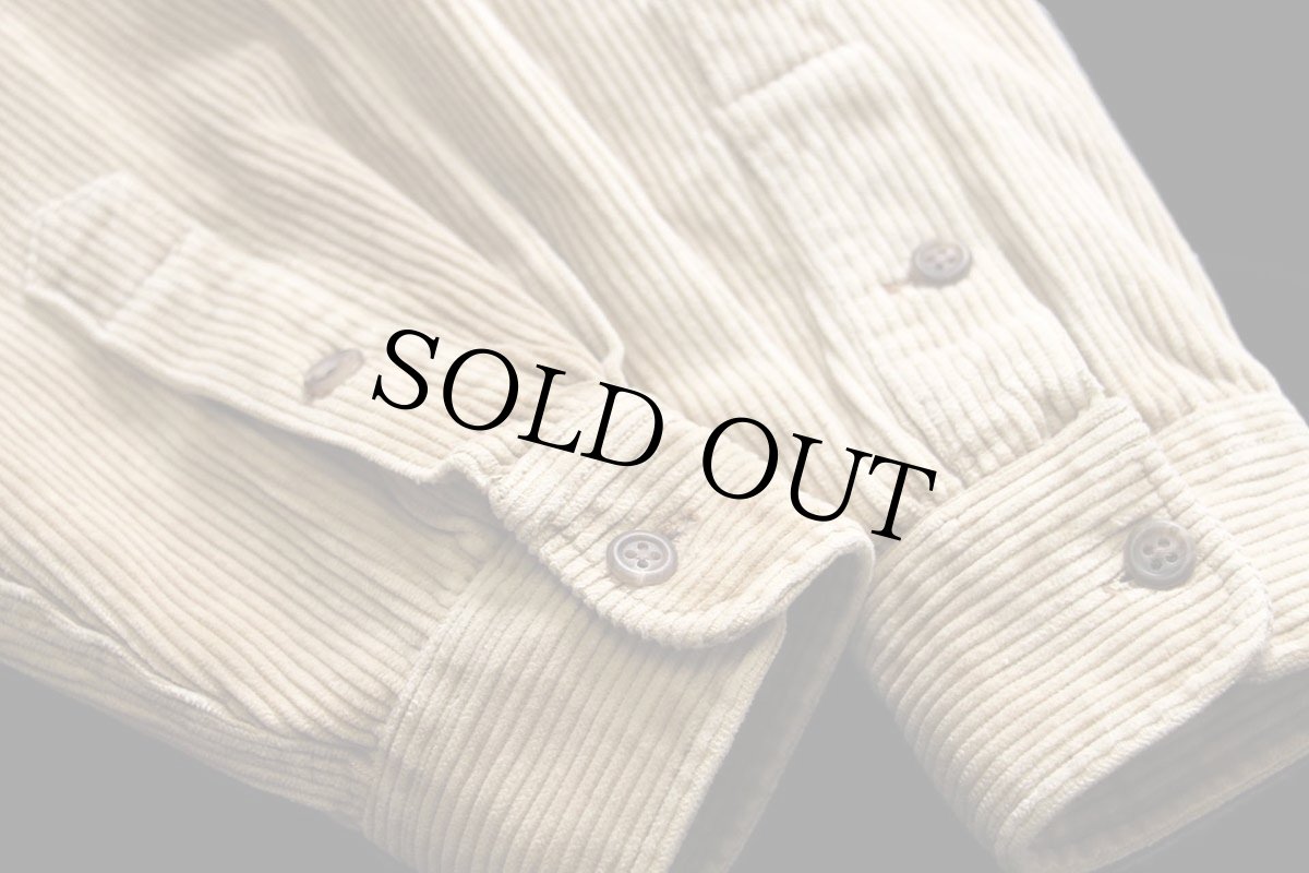 画像6: 90s USA製 ポロ ラルフローレン 太畝 コーデュロイシャツ 薄茶 フェード M (6)