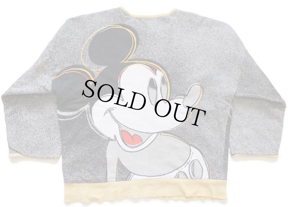 画像2: 80s イタリア製 Disneyディズニー ミッキー マウス 全面 両面 アート×ドナルドダック グーフィー 総柄 リバーシブル スウェット (2)