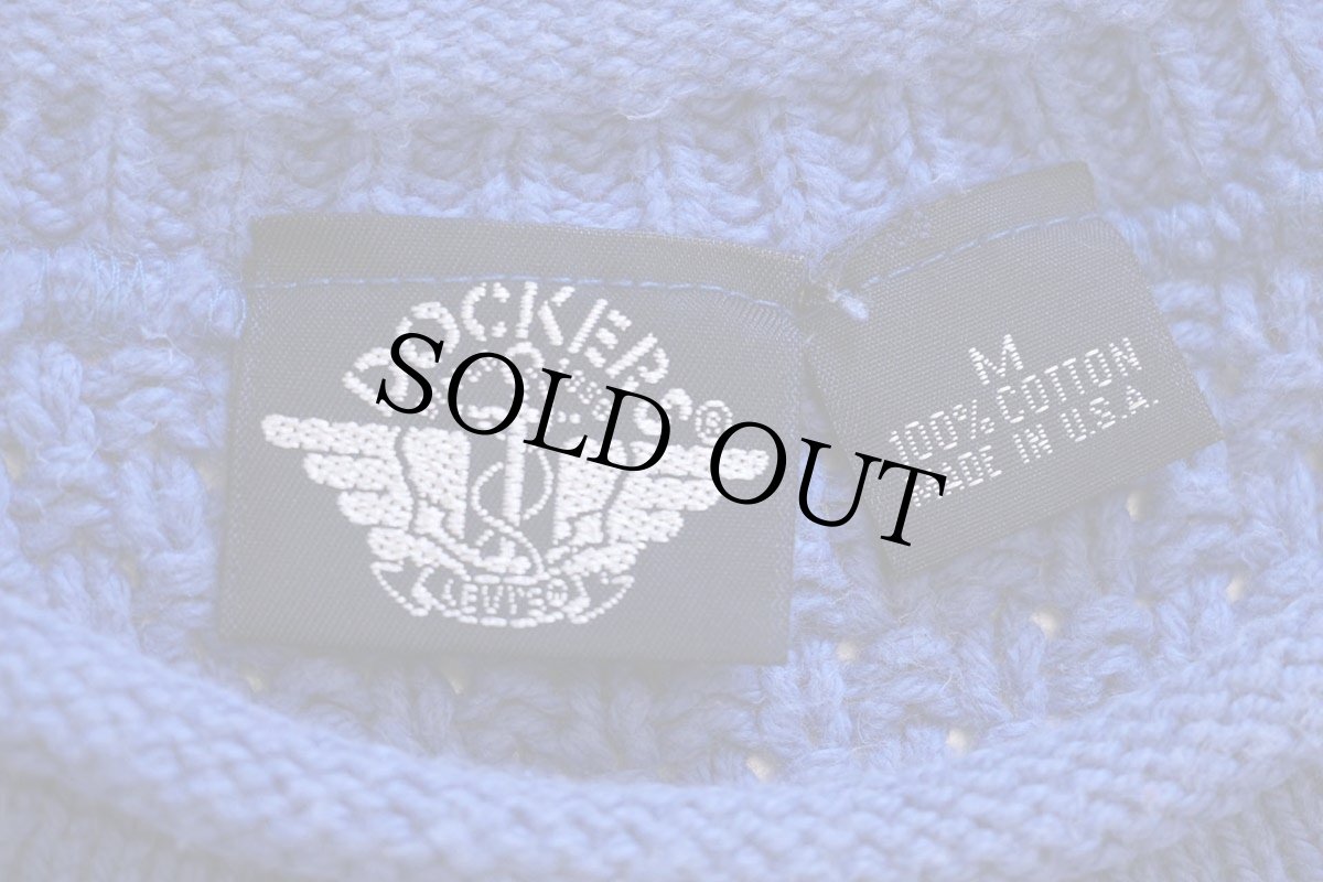 画像4: 90s USA製 DOCKERSドッカーズ ロールネック ケーブル編み コットンニット セーター ブルー M★Levi'sリーバイス (4)