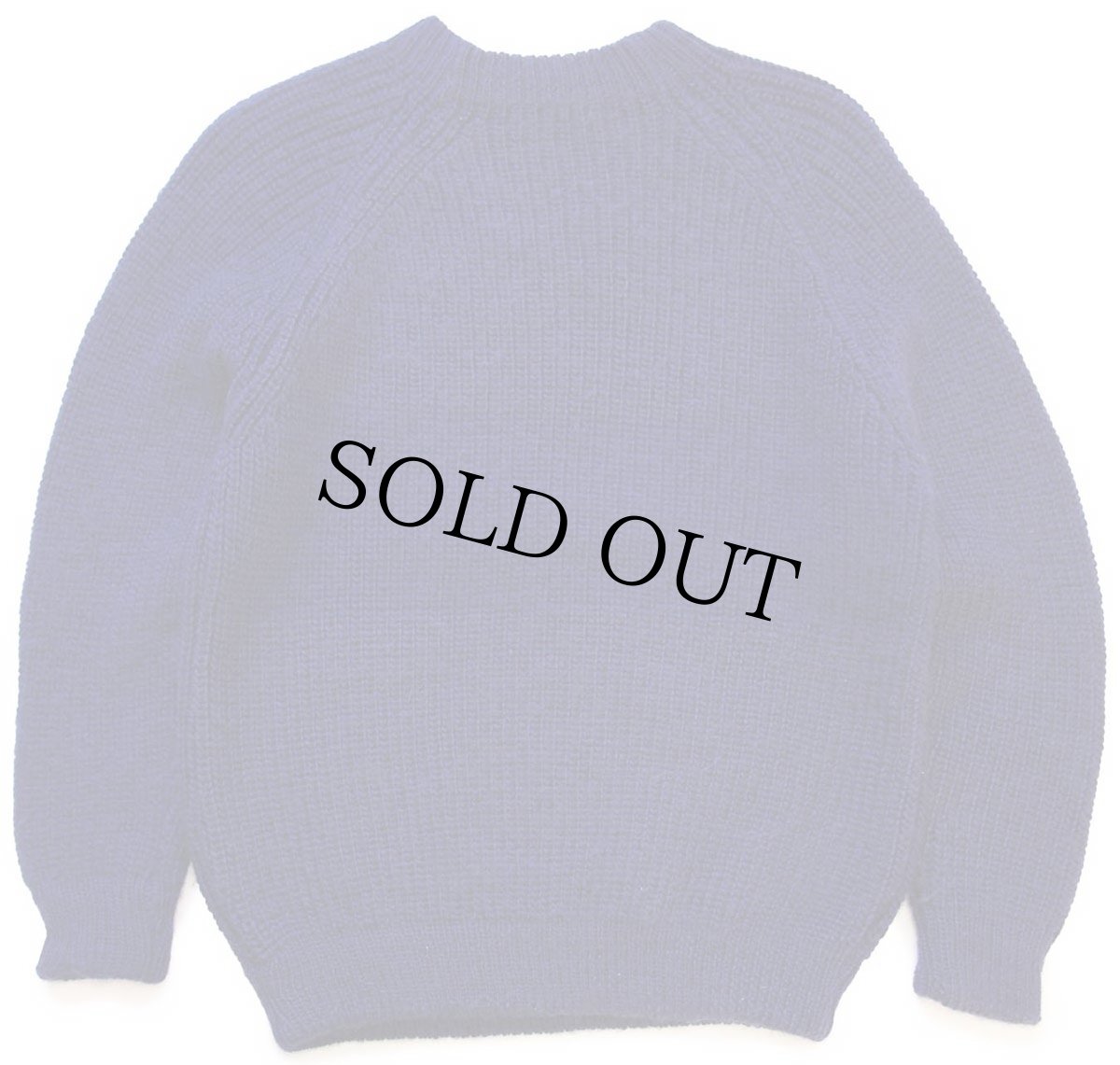 画像2: ビンテージ イタリア製 UNKNOWN 無地 ローゲージ ウールニット セーター ナス紺 (2)