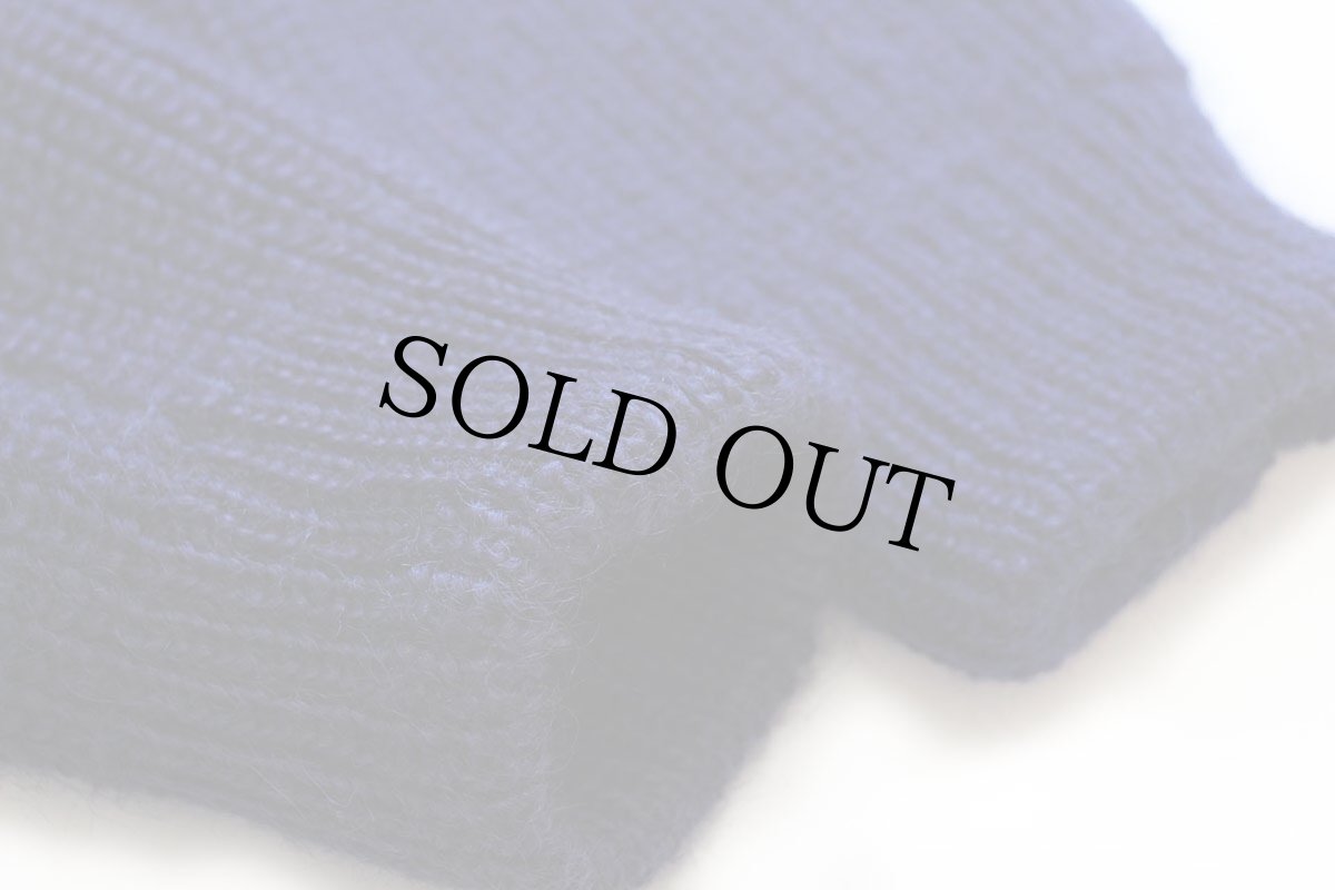 画像6: ビンテージ イタリア製 UNKNOWN 無地 ローゲージ ウールニット セーター ナス紺 (6)