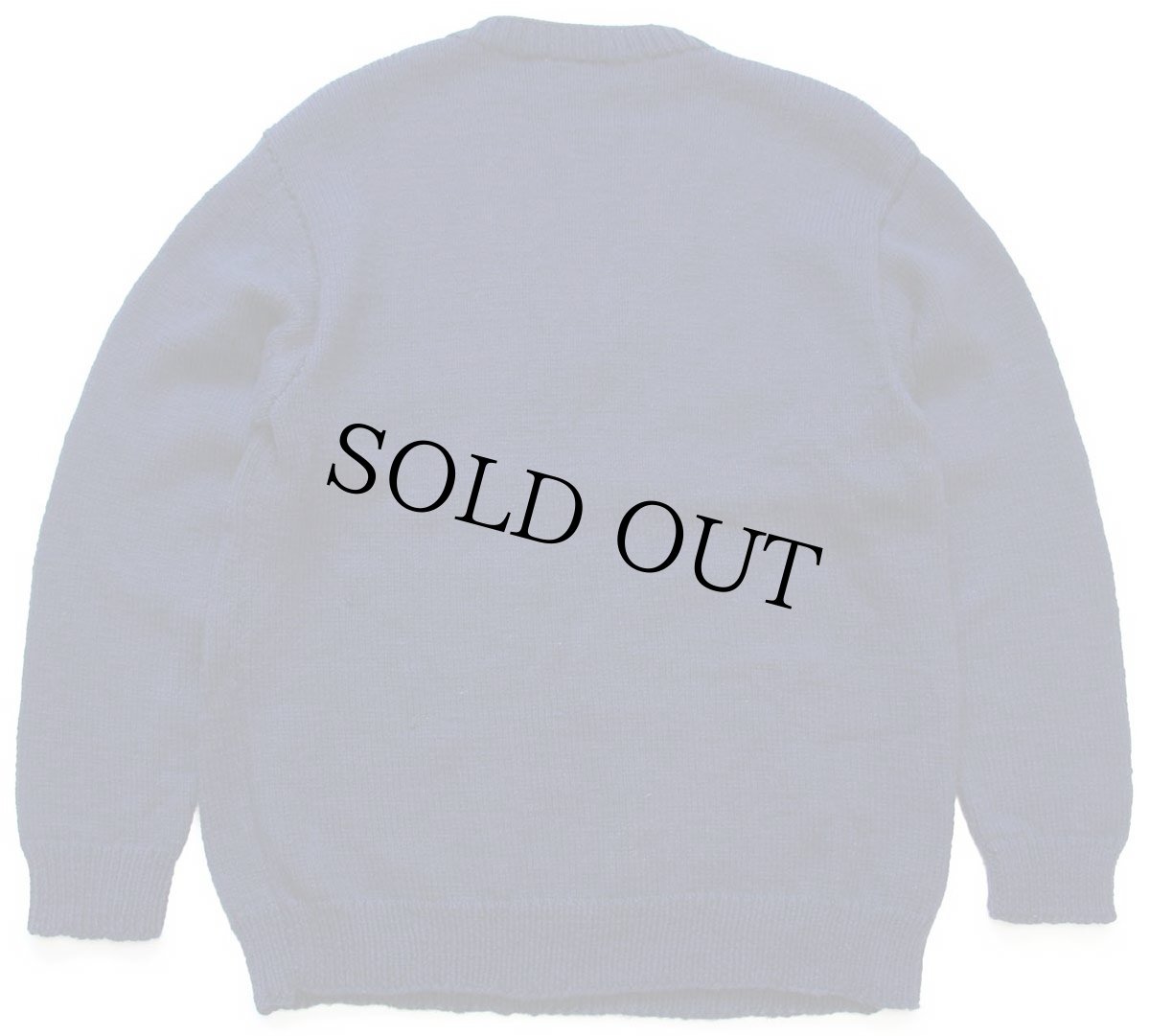 画像2: ビンテージ UNKNOWN 無地 Vネック ウールニット セーター 紺 (2)